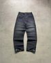 Men's Clothing European And American Retro Washed Distressed Jeans Men And Women Street Black And Gray Embroidered Straight Trousers_mkmklike.com