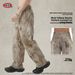Men's Distressed Wide Leg Pants High Street Trendy Retro Casual Curved Denim Texture Loose Fit Mud Yellow_mkmklike.com