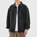 Retro Washed Trendy Denim Shirt For Men, Loose Casual Long Sleeved Shirt For Men, Workwear Jacket_mkmklike.com