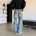 Nordmann European And American High Street Vibes Wasteland Style Dirty Distressed Ripped Design Sense Niche Jeans Men Loose_mkmklike.com