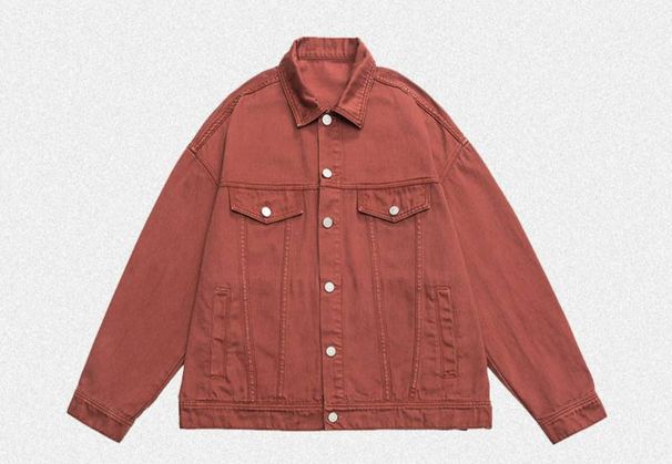 Men's Clothing American High Street Denim Jackets For Men And Women, Trendy Brand, Spring And Autumn Retro Washed And Dyed Loose Denim Jackets For Men_mkmklike.com