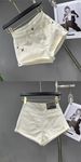 2026 Summer New High-waisted Denim Shorts With Diamond Design Women's Wide-legged Slim-fitting Hot Pants_mkmklike.com