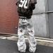 Distressed Vintage Star Embroidered Relaxed Fit Jeans For Men & Women – High Waist Straight Leg Denim Pants With Washed Effect_mkmklike.com