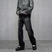 Retro American Style Washed Black Straight Leg Jeans, Loose High Street Workwear, Vibe Street Design Pants_mkmklike.com
