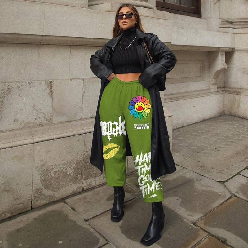 Women's Clothing hot recommendation letter print sweatpants_mkmklike.com