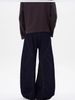 High Street Blue Denim Pants With Button Details - Oversized Flared Jeans For Men & Women, Vintage Washed Wide Leg Streetwear Trousers_mkmklike.com