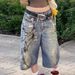 Men's Clothing Men's And Women's Spring And Summer New Washed Old Pants Unisex 3d Printed Denim Shorts_mkmklike.com