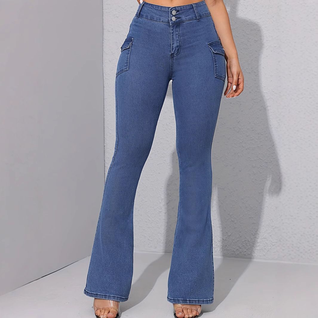 Vintage Skinny Flare Jeans For Women - Sexy Hip-Lifting High Waist Denim Pants With Retro Stretch Fit_mkmklike.com