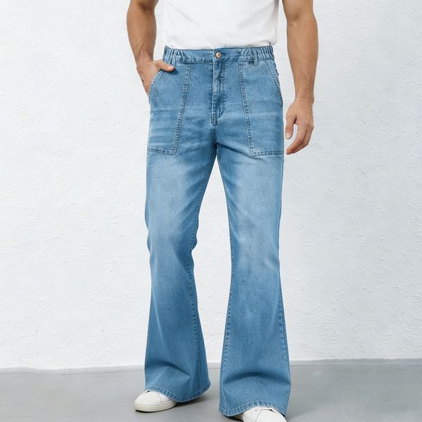 Men's Clothing Men's Elastic Waist Flared Jeans New Arrival Exclusive Denim_mkmklike.com