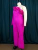 Women's oblique collar ruffle jumpsuit Commuter style high waist casual tights Jumpsuit_mkmklike.com