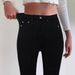 Women’s Clothing Women's High Waist Stretch Jeans Street Style Skinny Jeans Smart Casual Wear Solid Color Metallic_mkmklike.com
