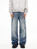 Design Sense: Lightning Patterned Jeans For Men In Spring And Summer, Washed With American Style, Slightly Flared Pants,_mkmklike.com