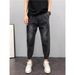 Spring New Men's Loose Fit Casual Skinny Jeans Distressed Black Jogger Harem Pants Versatile Denim_mkmklike.com