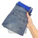 Men's Slim Fit Stretch Jeans Distressed Nine-Tenths Denim Pants Breathable Cotton Mid-Rise Button Fly Light Wash Blue Casual Streetwear_mkmklike.com