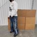 Men's Clothing High Street Fashion Big Stitch Denim Jeans Midweight Cotton Wide Leg Pants For Men And Women Trendy Blue Clothing_mkmklike.com