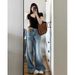 American Retro Wide-leg Jeans For Women, 2025 Spring And Autumn New Style, Plus-size, Loose-fitting, Slimming,_mkmklike.com