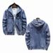 Men's Clothing New Casual Men's Jacket 2025 Spring Trendy Versatile Workwear Fit One Piece Hooded Denim Jacket For Men_mkmklike.com
