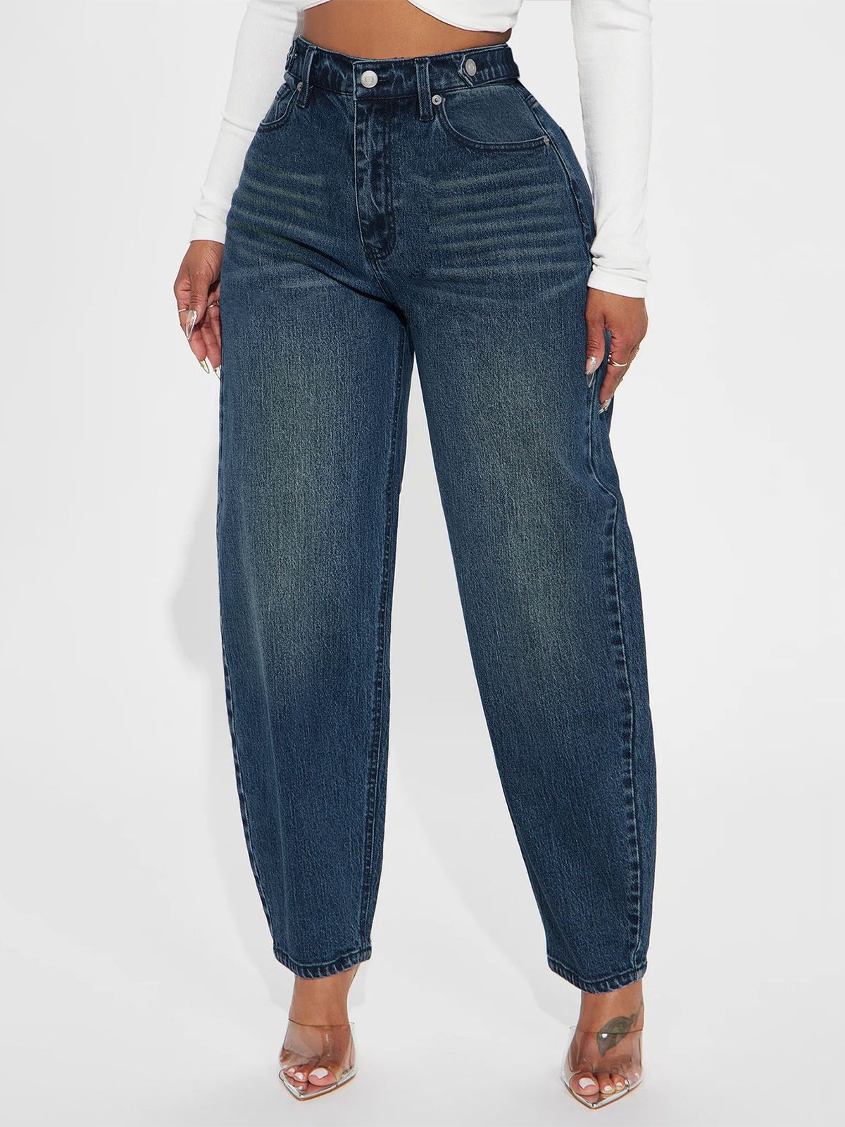 Retro Washed Denim Culottes For Women – Relaxed Harem Pants With Button Detail (S-XXL)_mkmklike.com