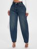 Retro Washed Denim Culottes For Women – Relaxed Harem Pants With Button Detail (S-XXL)_mkmklike.com