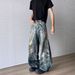 Vintage American Style Candy Chain Denim Pants For Men, Straight Leg Wide Trousers, Casual Long Pants For Spring And Autumn_mkmklike.com