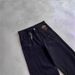 Black Straight-Leg Jeans – Distressed Punk Cargo Pants With Rivets (Cotton Blend, Streetwear Style)_mkmklike.com