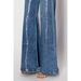 Women's High-Waisted Flared Jeans With Sparkling Sequins – Vintage Washed Wide Leg Pants For Effortless Elegance_mkmklike.com