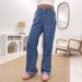 Women's Embroidered Floral Straight Leg Jeans - High Waist Casual Denim Pants With 3D Patterns, Comfortable & Stylish For Everyday Wear_mkmklike.com