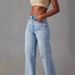 "Vintage Washed Lambswool-Blend Jeans - Light Blue Distressed Denim (S-5XL)"_mkmklike.com