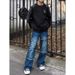 Men's Casual Straight-Leg Jeans – Streetwear Style, Relaxed Fit, Light Wash Denim, Comfortable & Stylish (Blue, S-3xl)_mkmklike.com