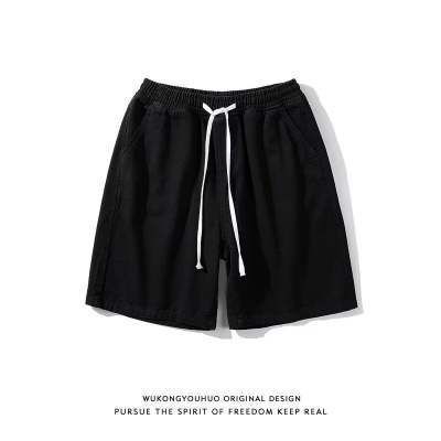 Men's Cotton Denim Shorts | Relaxed Fit Elastic Waist Casual Shorts For Summer, Loose Straight Leg Streetwear Shorts_mkmklike.com
