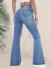 Women's High-Waisted Flared Jeans – Stretchy Bootcut Denim Pants, Retro & Chic_mkmklike.com