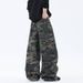 Men's Camo Denim Jeans – Straight Leg Cargo Pants With Tactical Pockets, Military-Inspired Streetwear, Relaxed Fit Workwear Trousers_mkmklike.com