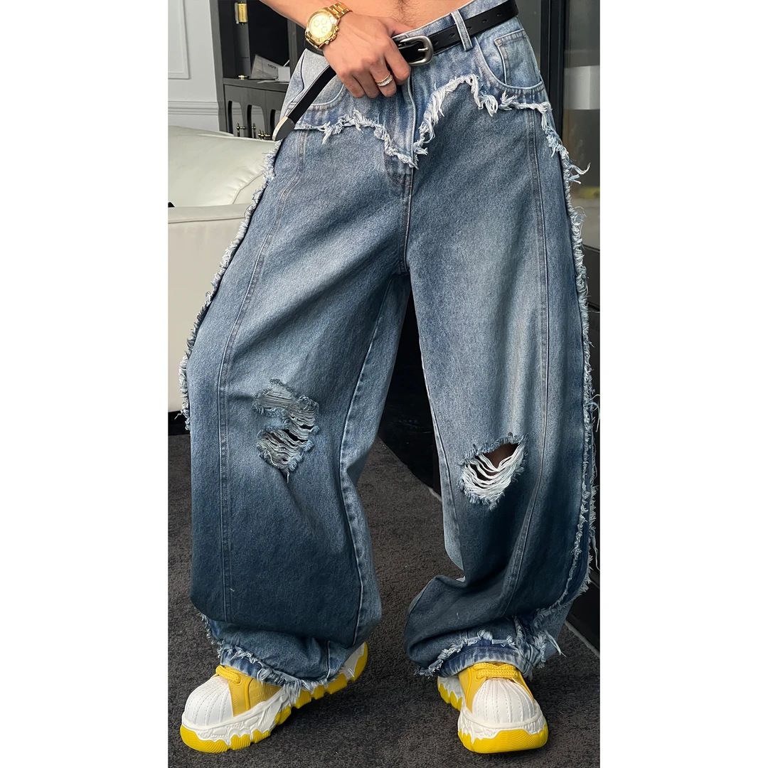 Men's Clothing Loose Fitting Men's Jeans High Quality Fashionable Trendy Comfortable Sophisticated Style Simple Cool Edgy_mkmklike.com