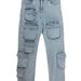 Women's Clothing Stretch Denim Fabric Trousers Fashion Three Dimensional Multi Pocket Workwear Style Clothing_mkmklike.com