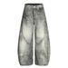 Post-Apocalyptic Distressed Denim Pants – Deconstructed Patchwork & Gradient Wash For Men_mkmklike.com