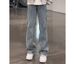 Men's American-Style Diagonal Cut Jeans – Workwear Straight Leg Pants With Adjustable Ties & Streetwear Flare_mkmklike.com