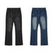Men's Clothing Ice Blue 517vibe Lightning Burst Blue Cleanfit Jeans Heavy Washed Flared Pants_mkmklike.com