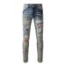 Men's Clothing Street Fashion Ripped Men's Jeans Men's Pants All Match High Street Fashion Men's Printed Slim Fit Stretch Men's Skinny Pants 876_mkmklike.com