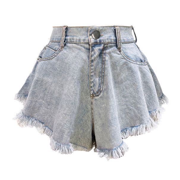 Women's Distressed Denim Shorts - High Waisted Ripped Jeans With Frayed Hem Trendy Loose Fit Summer Fashion_mkmklike.com