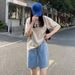 Women's Clothing Retro Denim Shorts For Women Summer New Ins Trend High Waist Slimming Short Straight Pants Thin_mkmklike.com