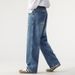 American Environmentally Friendly Fabric Retro Classic Retro Blue Jeans Men's High Street Trendy Brand Loose Straight Youth Casual Trousers_mkmklike.com