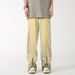 Men's Slightly Flared Loose Straight Leg Jeans High Street Style Summer Vibe Design Zipper Trousers_mkmklike.com