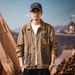 Loom Fengshe Clothing / Men's Retro Jacket Pure Cotton Patchwork Trendy Brand European And American Street Style Loose Casual_mkmklike.com