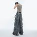 Artillery Cargo Jeans – Heavyweight Distressed Denim Pants With Multi-Pockets & Relaxed Wide-Leg Fit (M-3xl) – Vintage Streetwear In Light Blue_mkmklike.com