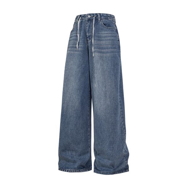 Wide-Leg Dad Jeans For Men Oversize Street Style Versatile Loose Casual Washed Straight Long Pants_mkmklike.com