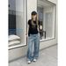 ICC Early Spring New Street Style Personalized Graffiti Straight Slim Jeans For Women Trendy Guangzhou Thirteen Lines_mkmklike.com