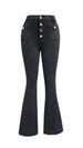 Elastic Slim Fit Splicing Flared Denim Trousers High Waist Fashionable Slim Hot Girl Trousers_mkmklike.com