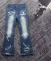 Authentic 1970s Vintage Distressed Jeans – Men's Slightly Flared Loose Fit Denim With Whiskering & Ripped Details (S-3XL, Retro Blue Wash)_mkmklike.com