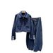 Clothing Trendy Brand Niche Design Unique Blue Jacket Pants Two-Piece Set For Women Spring And Autumn Fashion_mkmklike.com