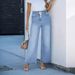Women's Wide Leg Jeans High Elastic Waist Flared Pants Loose Y2K Style Casual Denim Trousers for European And American Market 2024_mkmklike.com